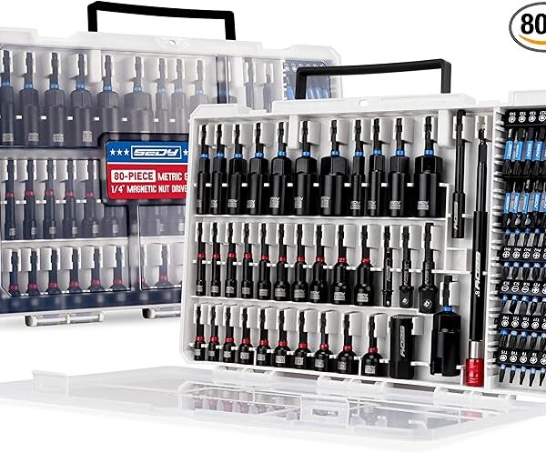 80-Piece Premium Magnetic Impact Nut Driver Set Metric & SAE