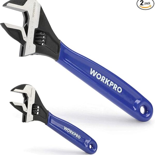 WORKPRO 2-Piece Adjustable Wrench Set, 6-Inch & 10-Inch